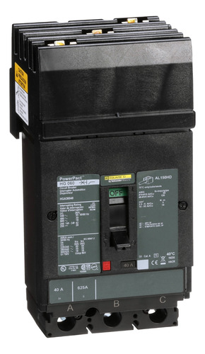 Hga36040 Circuit Breaker, Powerpact H, 40a, 3 Pole, 600vac,