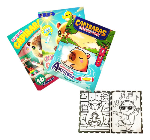 24 Libros Iluminar Capibara Colorear Recuerdo Fiesta Cumple
