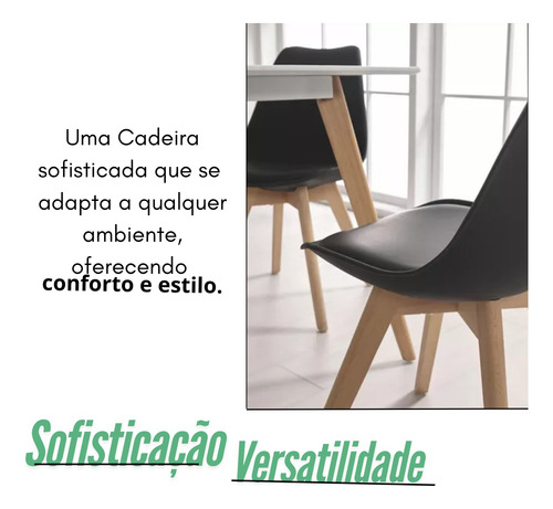 Conjunto Mesa Eiffel 100cm Mdf Tx 04 Cadeiras Leda Saarinen