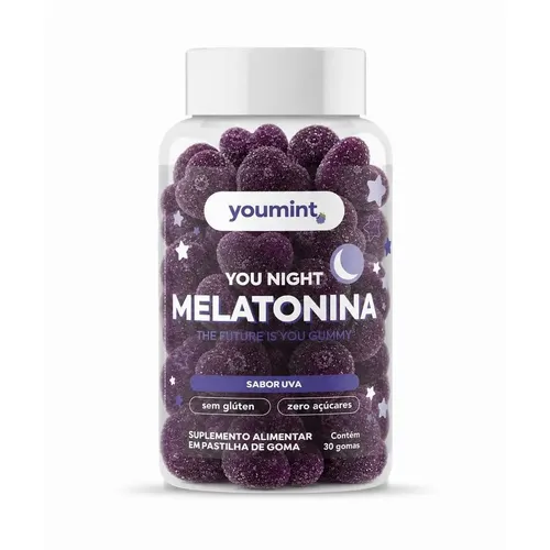 Melatonina Em Gomas Youmint Uva 30 Gomas Auxilia Na Qualidade Do Sono E Bem-estar