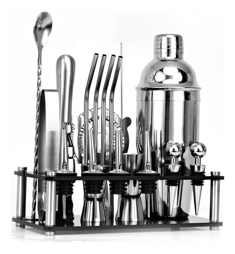 Kit De Coctelería Para Bartender, 20 Unidades, Con Soporte,