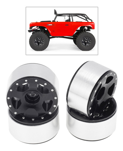 4x Rc Car Rim Parte De 1:24 Para Axial Scx24 90081 Rc Negro