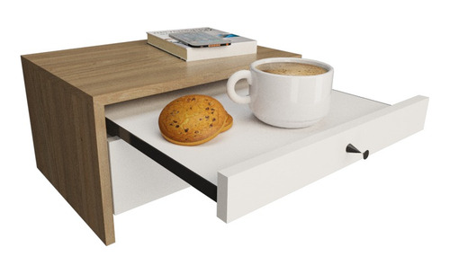 Mesa De Luz Flotante Home Colecction Con Cajón Y Desayunador Acabado Mate Color Olmo Everest