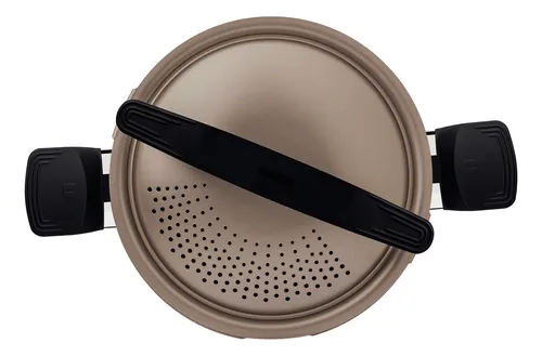 Olla Pasta Espaguetera Antiadherente Tramontina Milazzo para espaguetis 22 cm color almendra
