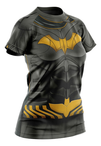 Camiseta Filtro Uv Baby Look Raglan Batgirl Armadura