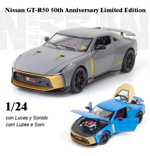 Nissan Gt R50 1/24 Miniatura Metal Coche Con Luces Y Son [u]