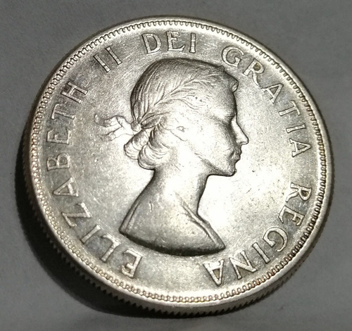 Moneda 50 Cents Canada 1959 Plata Elizabeth Ii