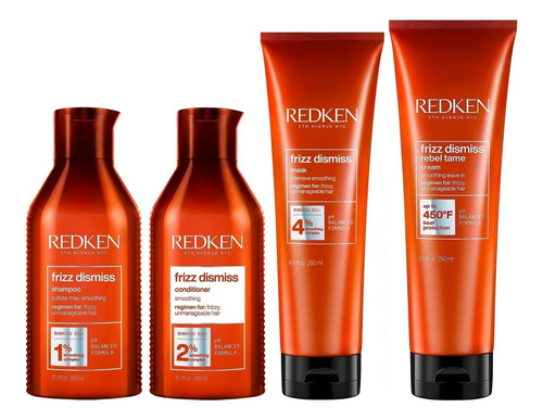 Shampoo + Condition + Mascarilla+ Crema Redken Frizz Dismiss