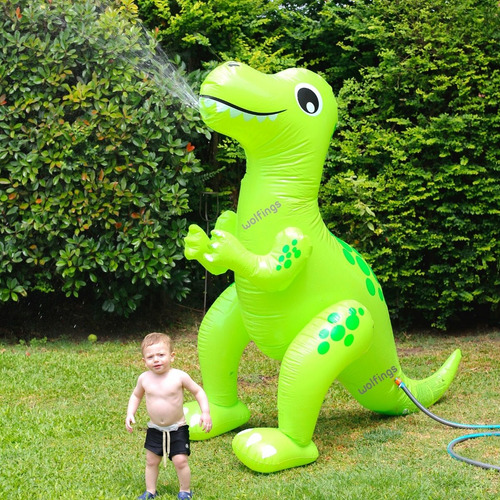 Imagen 2 de 10 de Dinosaurio Inflable Duchador Juguete Juego Agua Verano