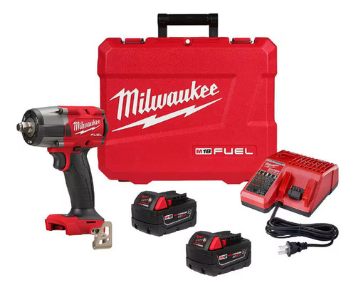 Kit Llave De Impacto M18 1/2 Brushless Milwakee 2962-22r Color Rojo