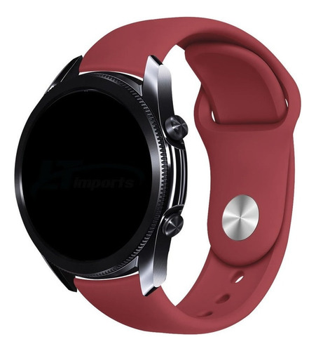 Pulseira 22mm Sport Lisa Para Samsung Gear S3 Frontier Cor Vinho