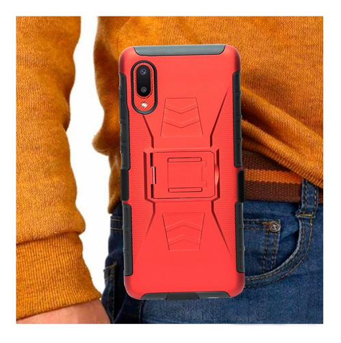 Imagen 9 de 10 de Funda Uso Rudo 3 En 1 Colores Moss Para Samsung A02 M02