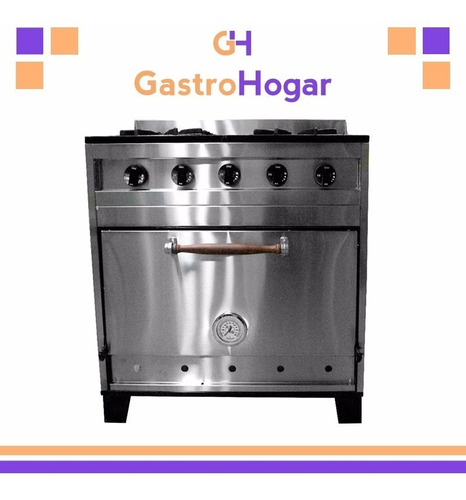 Cocina Industrial Eg 4 Hornallas 80 Cm Horno Pizzero Cc