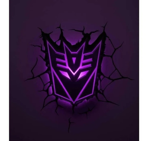 Luminária 3d Light Fx Transformers Escudo Decepticon