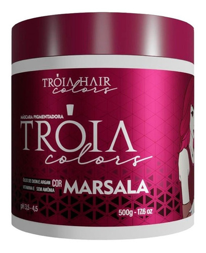 Máscara Tonalizante Marsala Ativador De Tom Tróia Hair 500gr