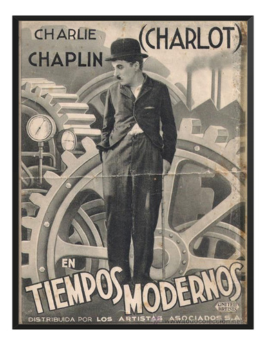 Cuadro Charles Chaplin Tiempo Moderno Pelicula C/ Marco