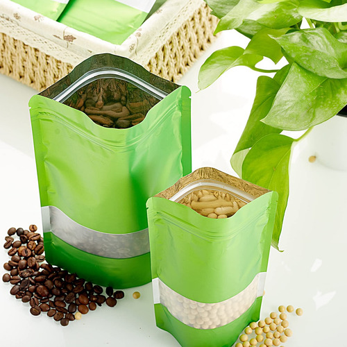 400 Bolsas Stand Up Pouch De Plastico Para 50g 10x15cm Color Verde