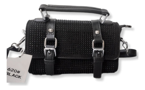 Mini Bag Cartera Bandolera Mujer Con Strass Negro