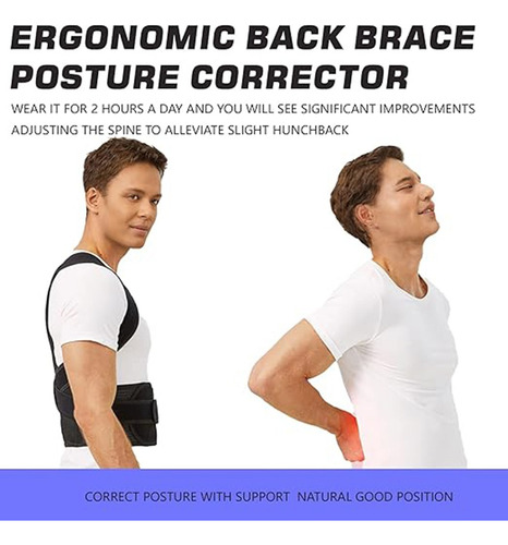 Corrector Postural Unisex Con Soporte Ajustable Para Espalda