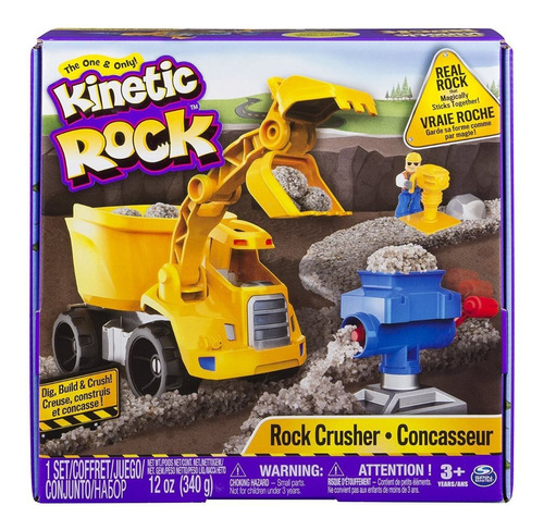 Camion Volteo Kinetic Sand Arena Roca Con Trascabo Y Molino