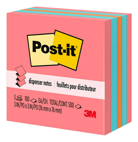 Notas Adhesivas Post-it, Desplegables, 7,6x7,6 Cm, 500 Mm...