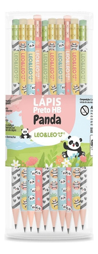 Lápis Preto Hb Com Borracha Panda Com 72 Unidades Atacado