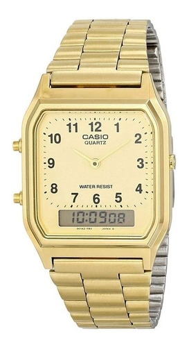 Reloj Casio Aq 230ga 9b Retro Unisex Doble Hora Original