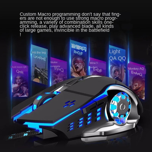 Mouse Gamer Alámbrico 6 Botones 4 Niveles Dpi Rgb K-snake Q5