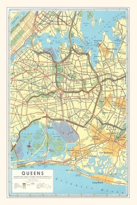 Libro Vintage Journal Map Of Queens, New York - Found Ima...