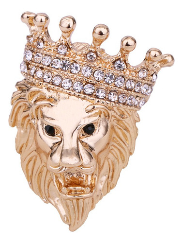 Broche Prendedor Hombre Rey Leon King Corona Antiguo Europa