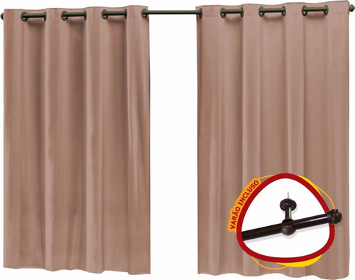 Cortina Corta Luz Blecaute 2 80 X 1 60 E 1 Varão De 2 Mts