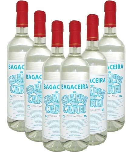 Kit 6 Garrafas Bagaceira Grappa Canei 750ml - Sta Cecilia