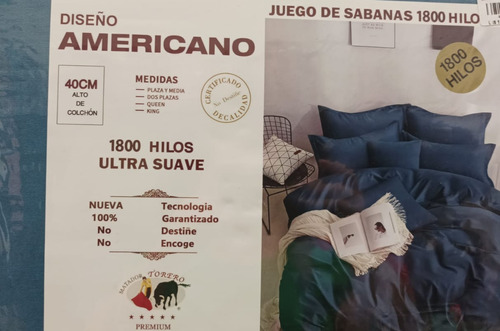 Sábanas 2 Y Media Plazas - Diseño Americano 1800 Hilos