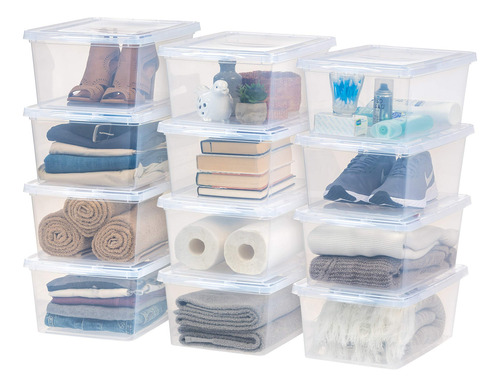 Caja De Almacenamiento De Plástico Libre De Bpa, 17 Qt, 12 U