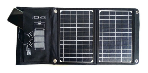 Panel Solar Portatil Doble Plegable Usb Cargador Celular 15w