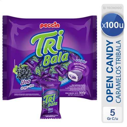 Caramelo Sabor Uva Open Tribala Candy Dulce - Mejor Precio