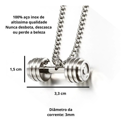 Colar Masculino Com Pingente Haltere