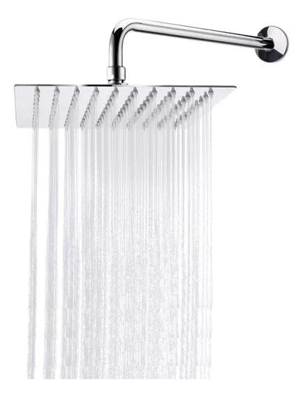 Regadera Cuadrada Tipo Lluvia De Acero Inoxidable 20cm Baño