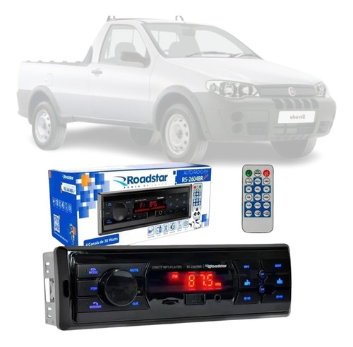 Aparelho Radio Mp3 Fm Usb Bluetooth Roadstar Fiat Strada