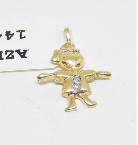 Pingente Filha Menina Ouro 18k 2 Diamantes