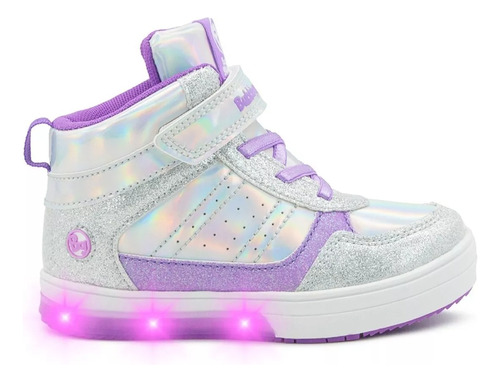 Bubble Gummers Tenis Luces Niña Tornasol Bota Arcoiris 14-19