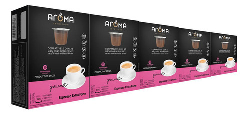 Kit 50 Caps Nespresso Café Extra Forte Cápsula Aroma