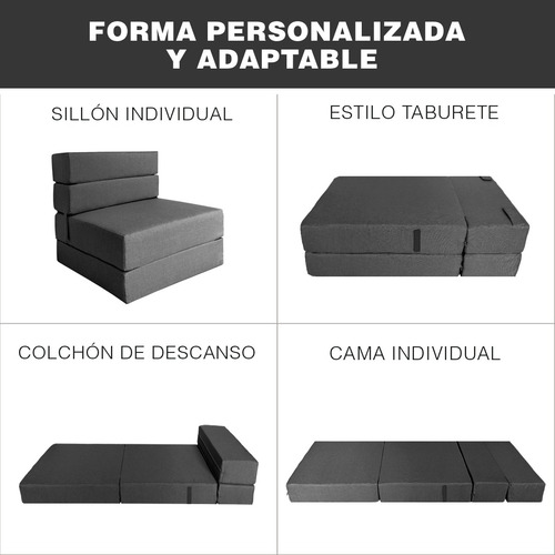 Imagen 5 de 10 de Sofá Cama Individual Plegable, Colchoneta Con Soporte Firmé