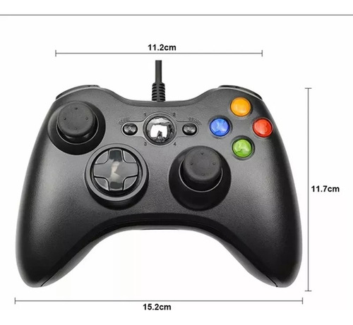 Control Generico Para Xbox 360 Alambrico Pc Usb Negro Caja