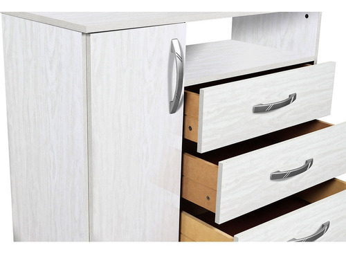 Imagen 4 de 5 de Cómoda Ricchezze 1 Puerta 4 Cajones Ecopack Blanca
