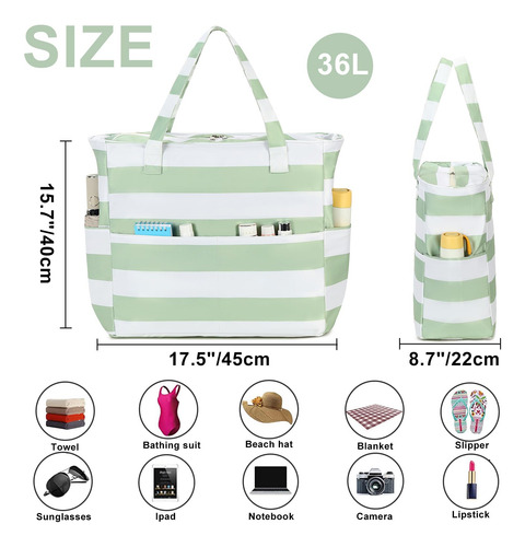 Bolsa Minimalista Multiusos Comoda Con Diseño Rayas Blancas