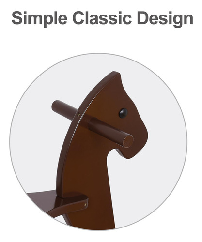 Caballo Mecedor De Madera Con Respaldo Seguro Para Niños