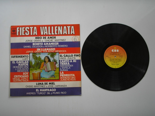 Lp Vinilo Fiesta Vallenata 4varios Interpretes  Colombia1978