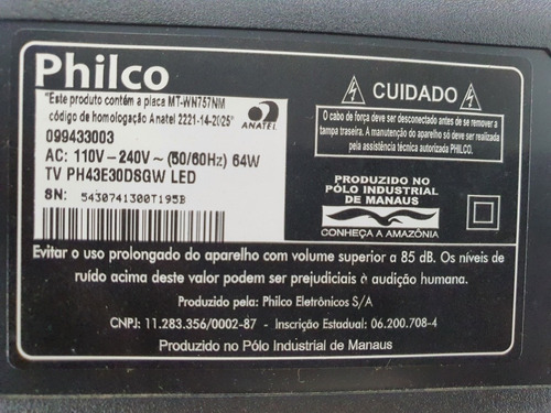 Imagem 5 de 5 de Tv Philco Ph43e30 Dsgwa Tela Trincada Obs:não Pra Assistir