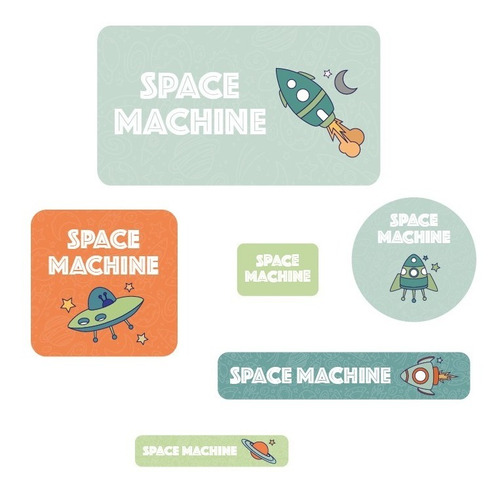 Etiquetas De Vinil Space Machine